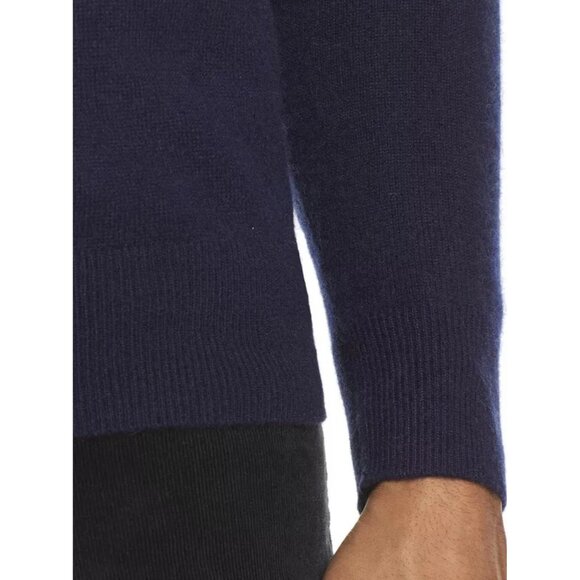 Cremieux Daniel Men’s Small Navy 100% Cashmere Luxury V-Neck Pullover Sweater - Picture 7 of 7